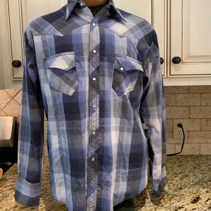 Wrancher Wrangler Mens Pearl Snap Shirt Size Large
